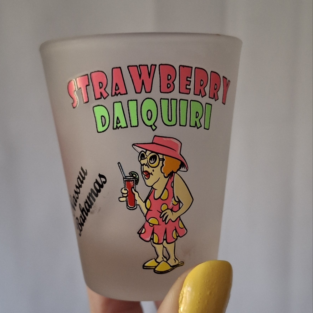Novelty Strawberry Daiquiri Nassau Bahamas Shot Glass